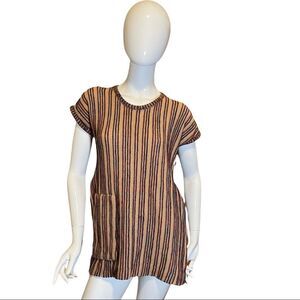 Carol Horn Knit 70s Striped Wool Pullover Tunic